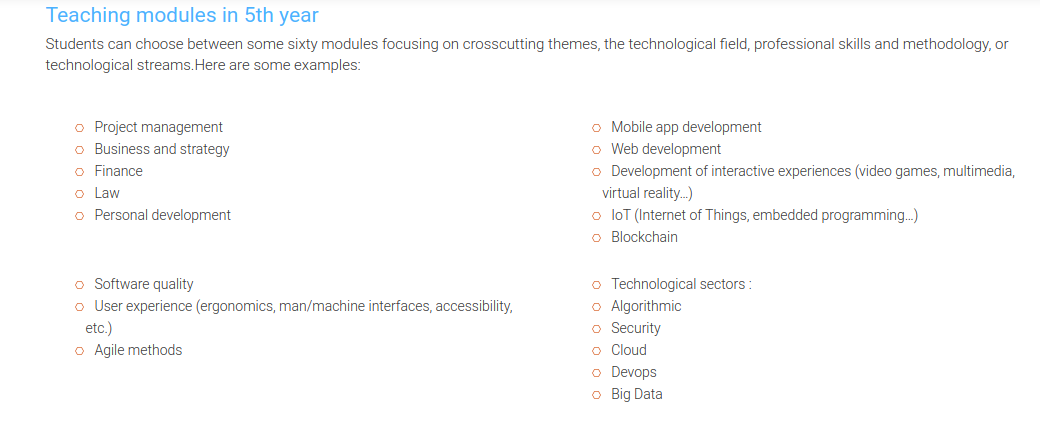 5rd Year Modules